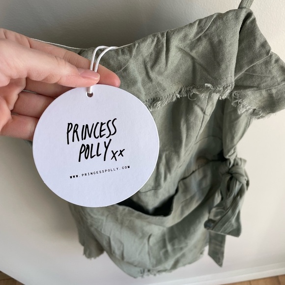 Princess Polly Rally Playsuit Khaki Sage Green Romper - US Size 6 - NWT - Picture 3 of 14